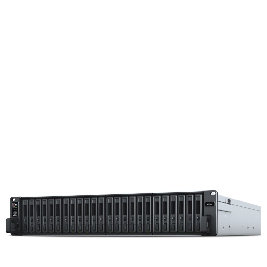 Synology FlashStation FS6400 24 Yuvalı All Flash NAS Depolama Sunucusu 2U 2.5 inç SAS SATA SSD Çift 10GbE (FS6400)