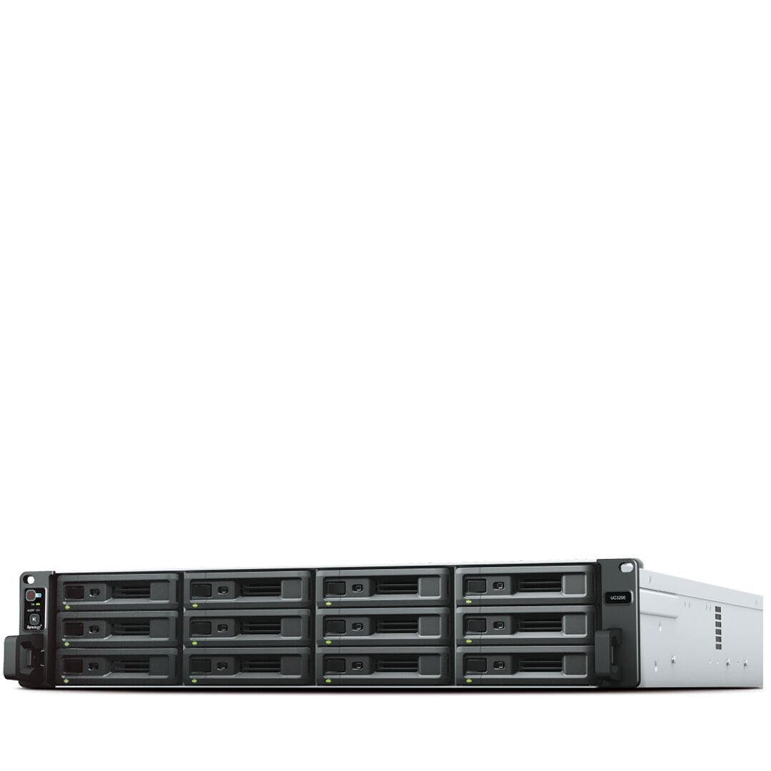 Synology UC3200 2U 12 Yuvalı Aktif-Aktif Çift Kontrolcülü Kurumsal IP SAN Depolama Sunucusu SAS 10GbE iSCSI/FC (UC3200)
