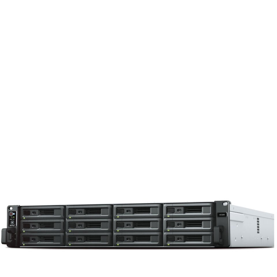 Synology UC3200 2U 12 Yuvalı Aktif-Aktif Çift Kontrolcülü Kurumsal IP SAN Depolama Sunucusu SAS 10GbE iSCSI/FC (UC3200)
