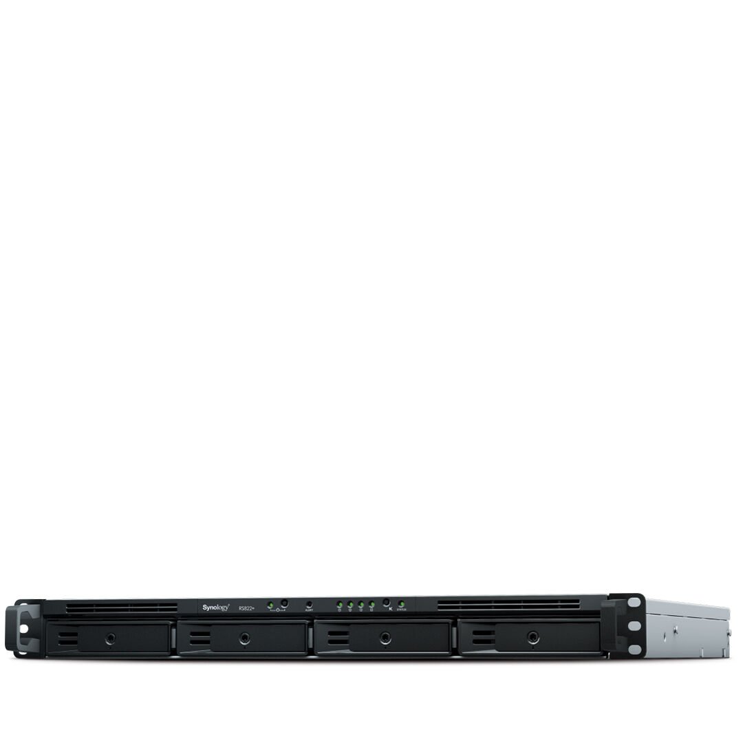 Synology RackStation RS822RP+ 1U 4 Yuvalı Kurumsal NAS Depolama Sunucusu Yedekli Güç Kaynağı 4x1GbE Opsiyonel 10 25GbE (RS822RP+)