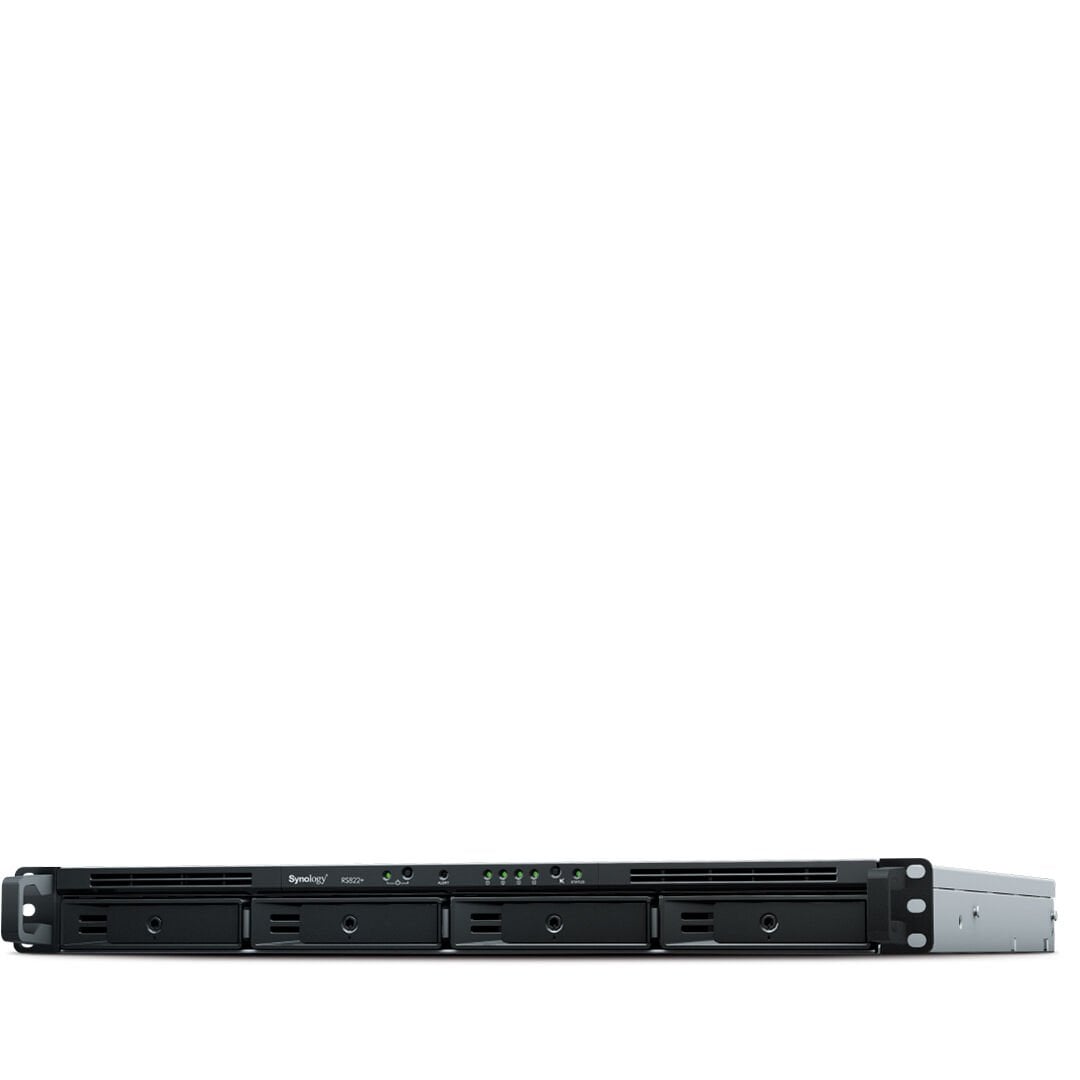 Synology RackStation RS822+ 1U 4 Yuvalı Kurumsal NAS Depolama Sunucusu 4x1GbE Opsiyonel 10 25GbE (RS822+)