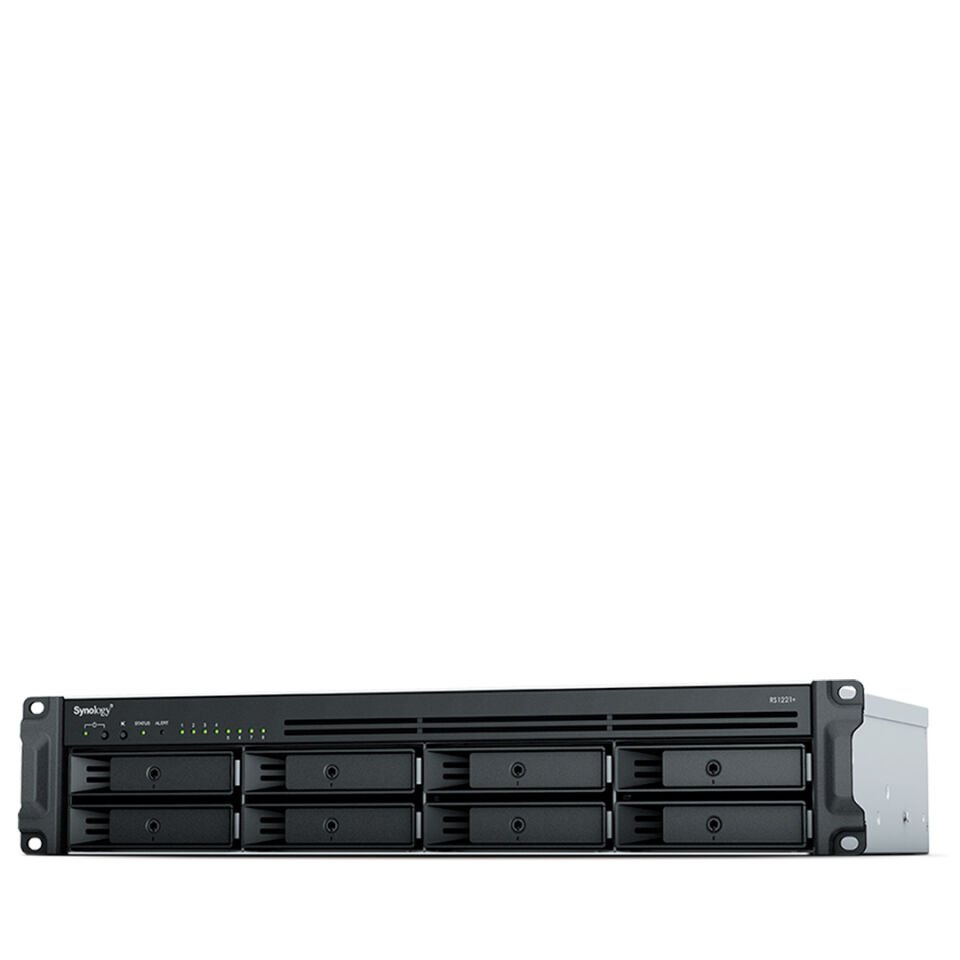 Synology RackStation RS1221+ 2U 8 Yuvalı Kurumsal NAS/SAN Depolama Sunucusu 4x1GbE 10 25GbE Hazır (RS1221+)