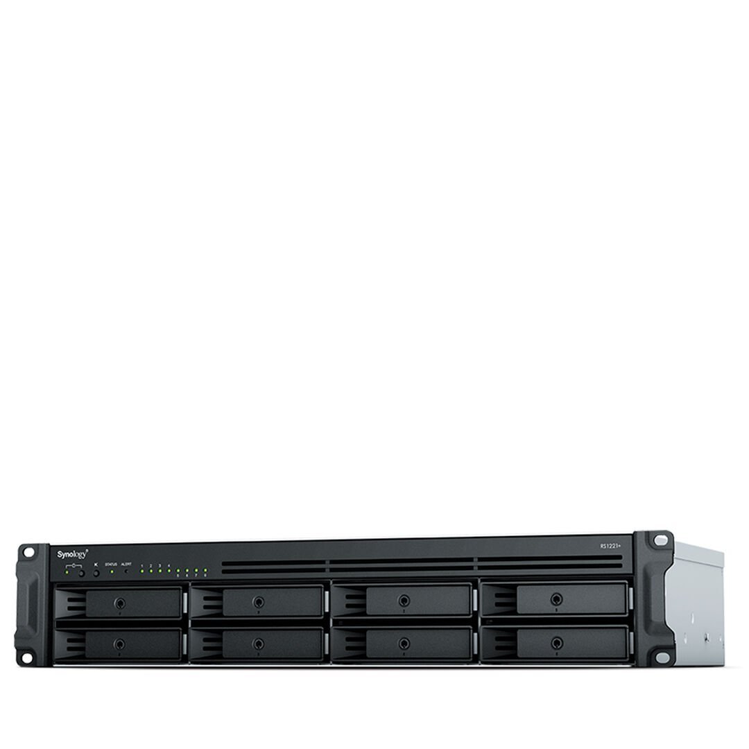 Synology RackStation RS1221RP+ 2U 8 Yuvalı Kurumsal NAS/SAN Depolama Sunucusu Yedekli Güç Kaynağı 4x1GbE Opsiyonel 10GbE (RS1221RP+)
