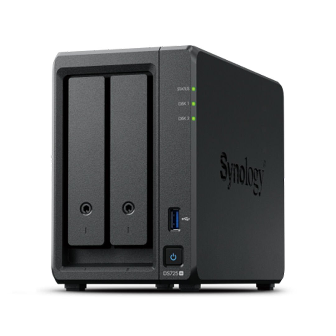 Synology DS725+ 2U 2 Yuvalı NAS Depolama Sunucusu 2x2.5GbE 1xM.2 SSD Slot 1x1GbE (DS725+)
