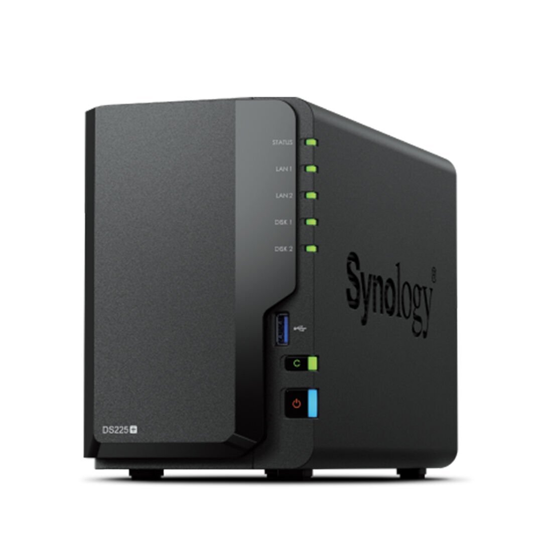 Synology DiskStation DS225+ 2U 2 Yuvalı NAS Depolama Sunucusu 2x2.5GbE 1xM.2 SSD Slot 1x1GbE (DS225+)