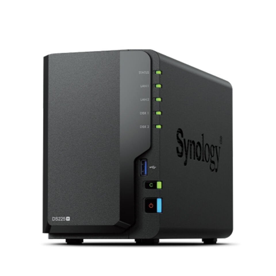 Synology DiskStation DS225+ 2U 2 Yuvalı NAS Depolama Sunucusu 2x2.5GbE 1xM.2 SSD Slot 1x1GbE (DS225+)