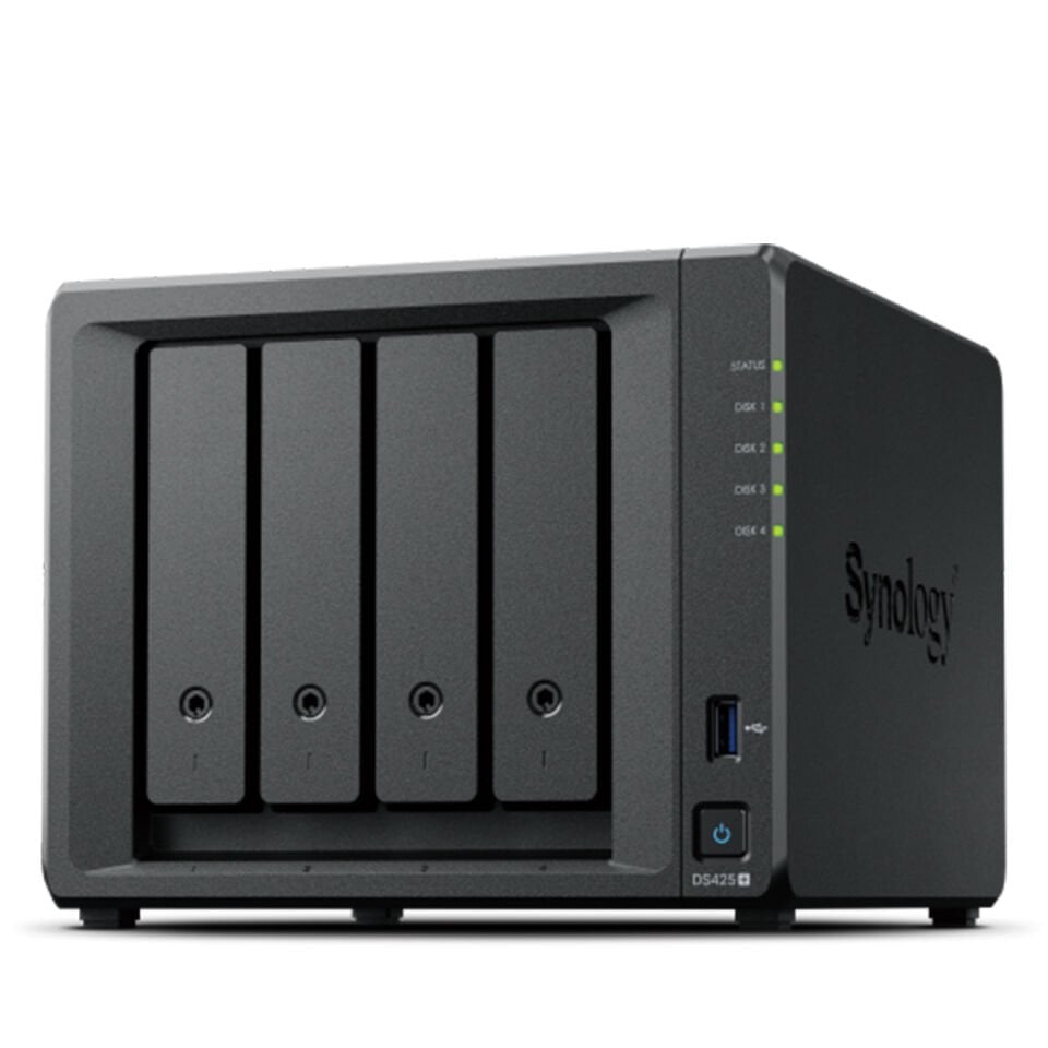 Synology DiskStation DS425+ 2U 4 Yuvalı NAS Depolama Sunucusu 2x2.5GbE 1xM.2 SSD Slot 1x1GbE (DS425+)