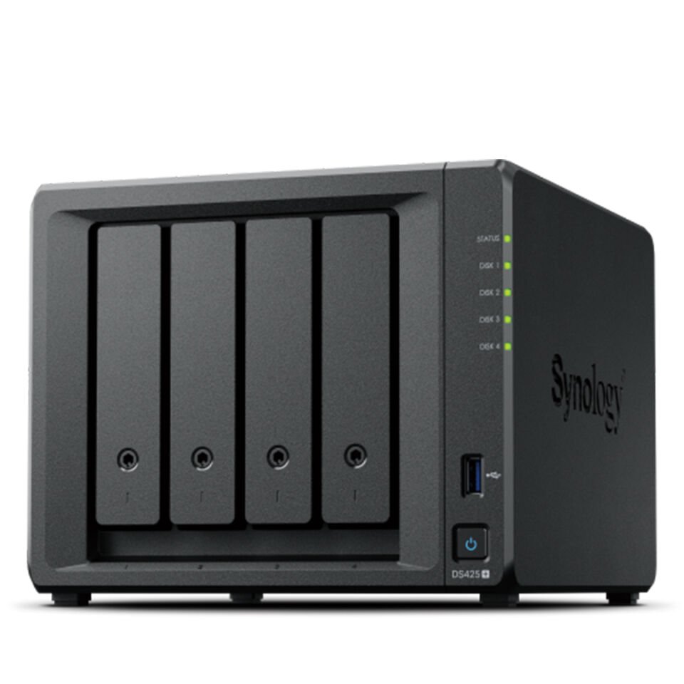 Synology DiskStation DS425+ 2U 4 Yuvalı NAS Depolama Sunucusu 2x2.5GbE 1xM.2 SSD Slot 1x1GbE (DS425+)
