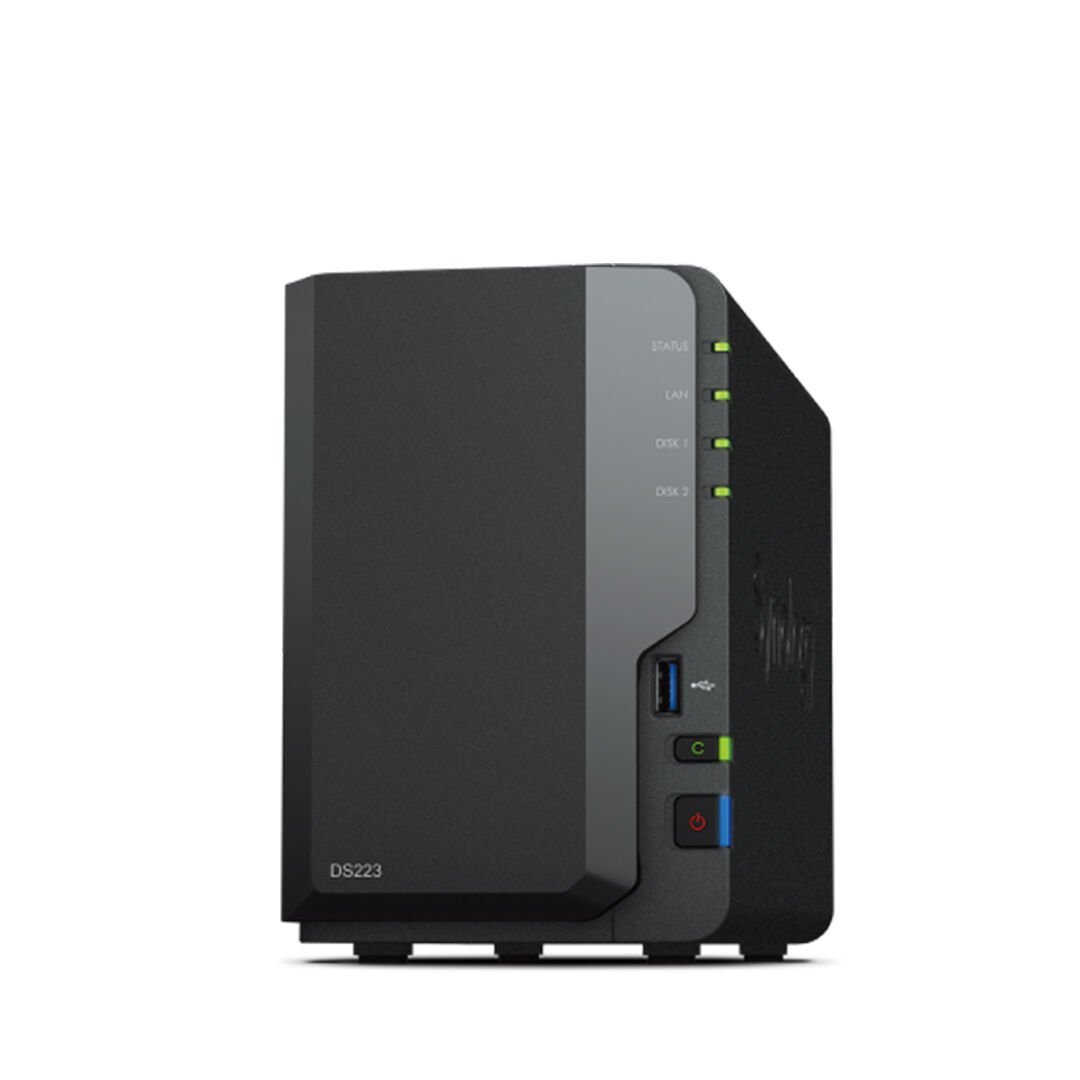 Synology DiskStation DS223 2U 2 Yuvalı NAS Depolama Sunucusu 2x1GbE 1xM.2 SSD Slot (DS223)