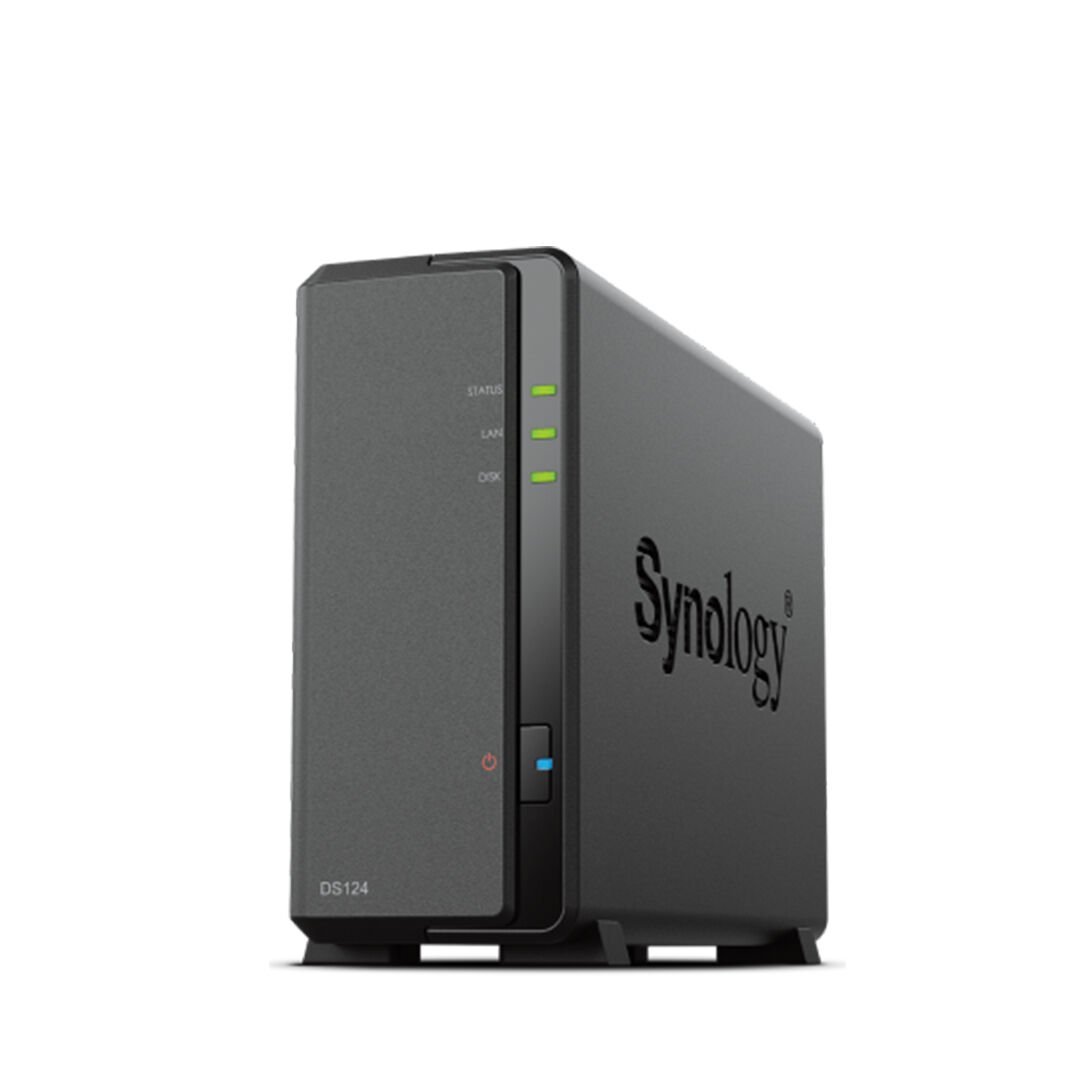 Synology DiskStation DS124 1U 4 Yuvalı NAS Depolama Sunucusu 2x1GbE 1xM.2 SSD Slot (DS124)