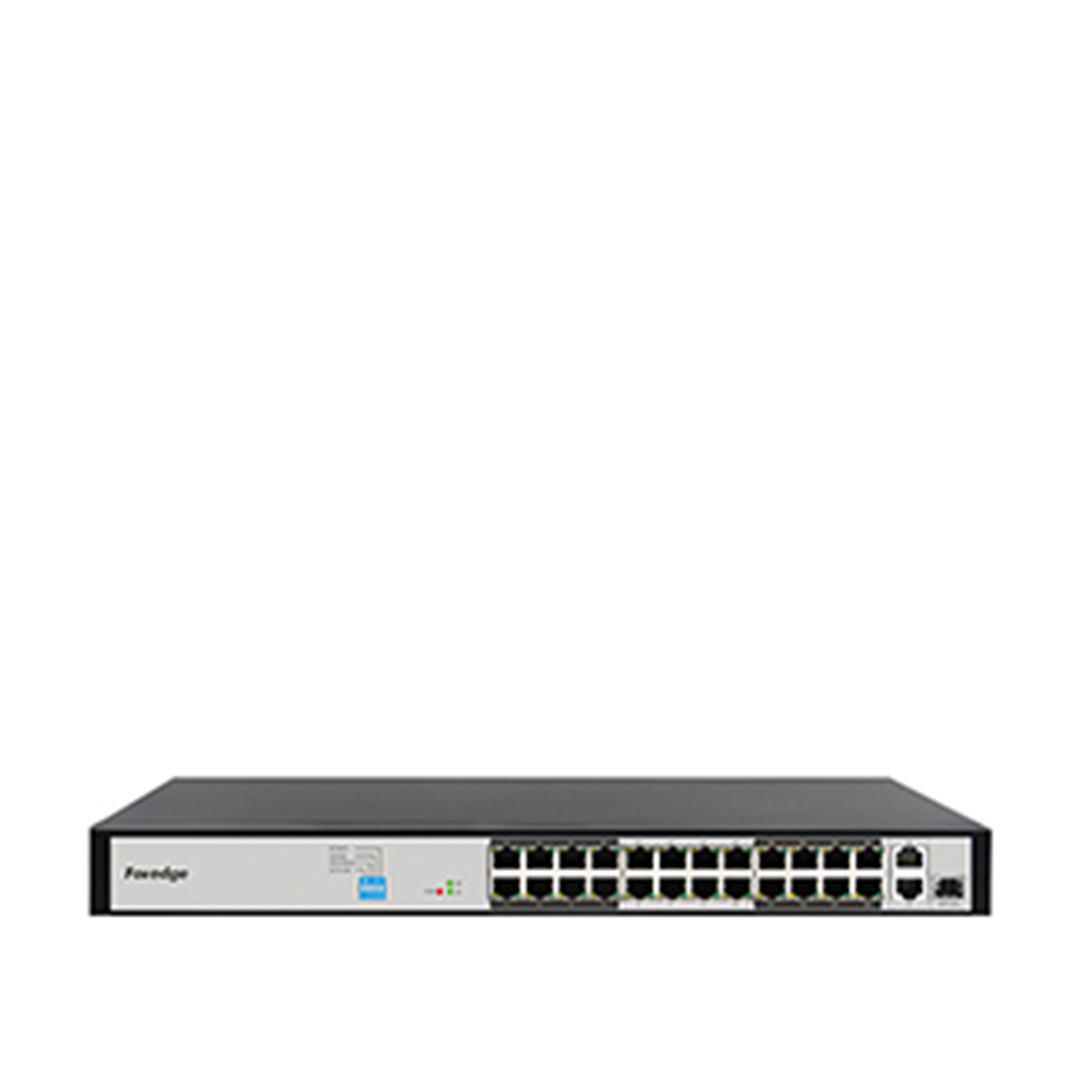 FOREDGE AI6024H 24 Port Uzun Mesafe AI PoE Switch 24x100M PoE 2xGigabit Uplink 1xSFP 250W 500m Extend (AI6024H)