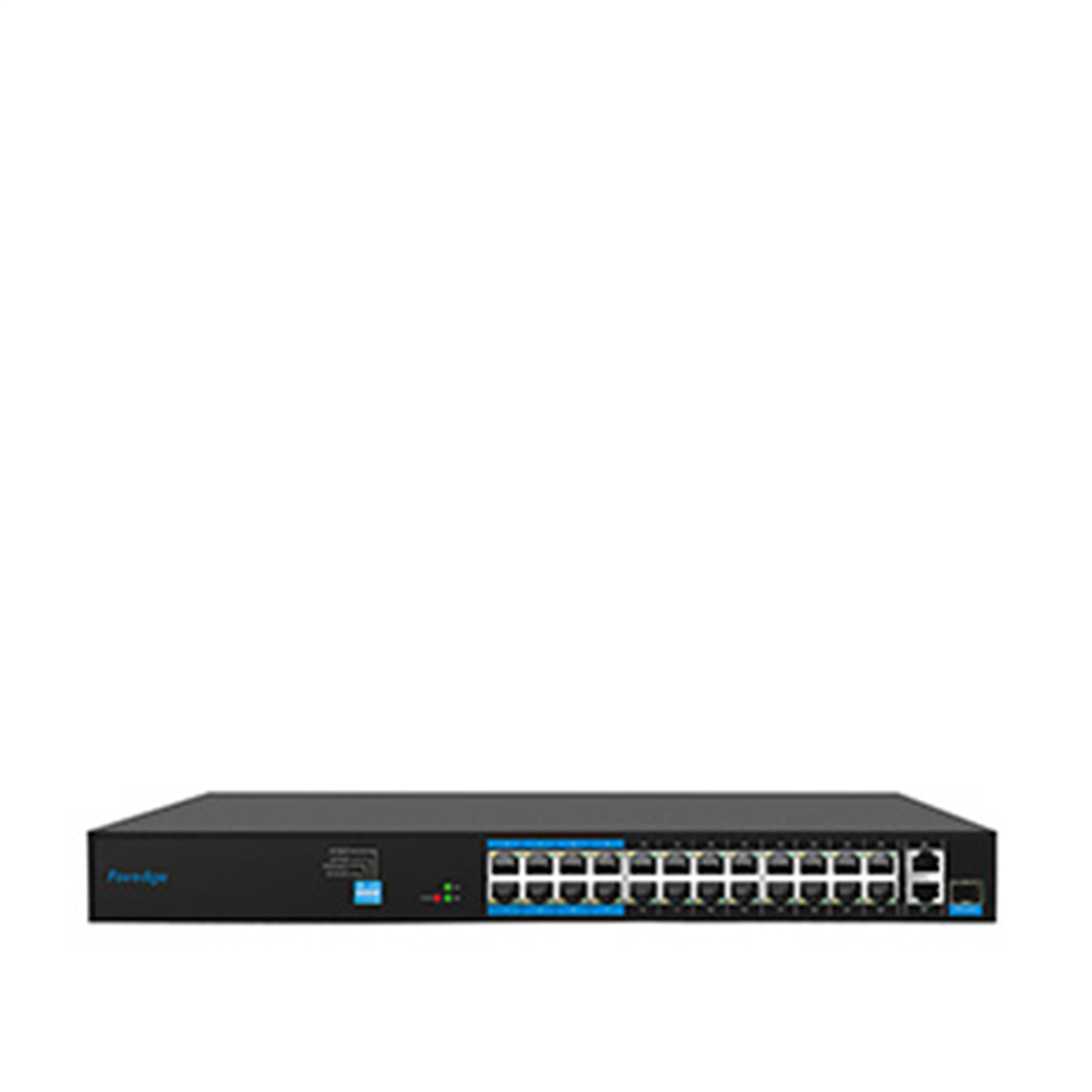 FOREDGE AI8024 24 Port 10/100Mbps AI PoE Switch 2xGigabit Uplink 1xGigabit SFP 250W Metal Kasa (AI8024)