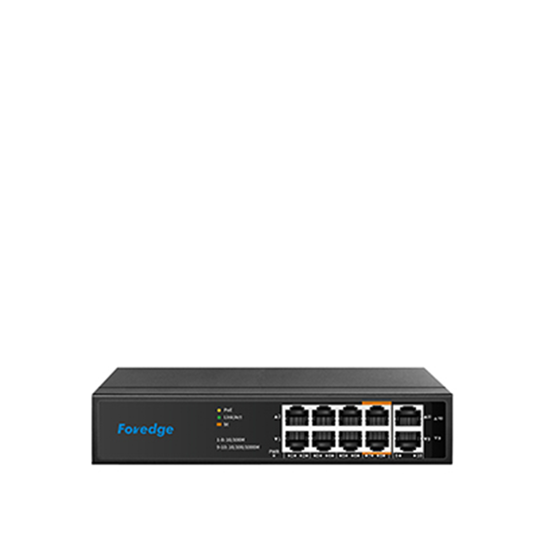 FOREDGE AI8082M Gigabit Uplink 8 Port 10/100Mbps AI PoE Switch 6 PoE + 2 Gigabit Uplink Metal Kasa (AI8082M)